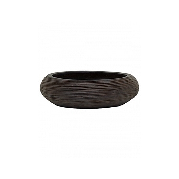Кашпо Capi Nature bowl round rib 1-й размер brown, коричневый