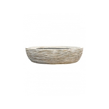 Кашпо Capi Nature bowl round rib 3-й размер ivory, слоновая кость