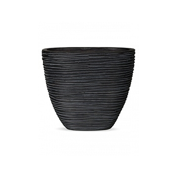 Кашпо Capi Nature planter oval m rib high black, чёрный