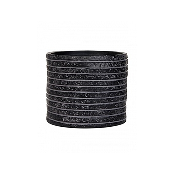 Кашпо Capi Nature row vase cylinder 3-й размер black, чёрный