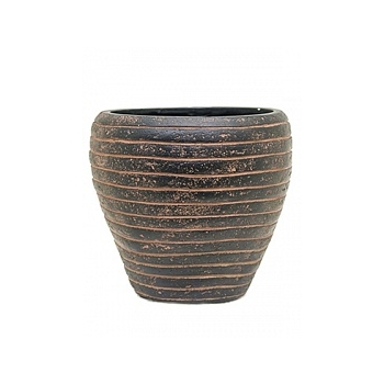 Кашпо Capi Nature row vase taper round 3-й размер brown, коричневый