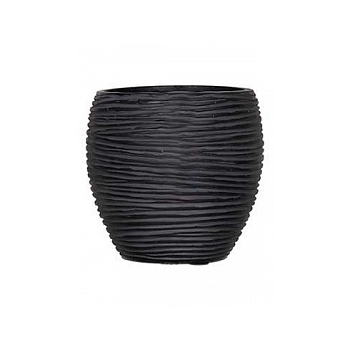 Кашпо Capi Nature vase elegance rib i5 black, чёрный