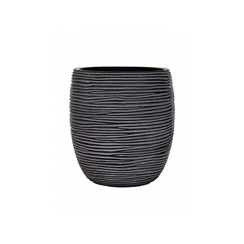 Кашпо Capi Nature vase elegant high 2-й размер rib black, чёрный