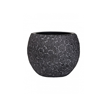 Кашпо Capi Nature wood vase ball 3-й размер black, чёрный
