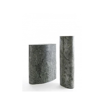 Пьедестал Nieuwkoop Indoor pottery column slate oval silvershine black, чёрного цвета