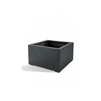 Кашпо Nieuwkoop D-lite low cube L размер anthracite, цвет антрацит-фактура бетон