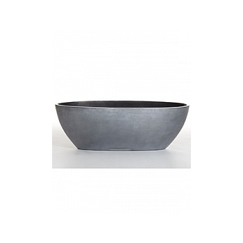 Кашпо Nieuwkoop Mashua oval bowl dark под цвет серебра