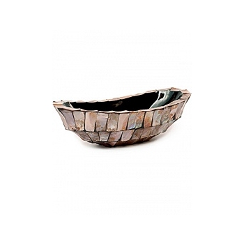 Кашпо Fleur Ami Shell boat mother of pearl brown, коричнево-бурого цвета Длина — 46 см