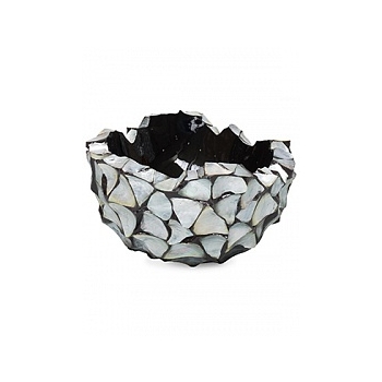 Кашпо Fleur Ami Shell bowl mother of pearl под цвет серебра-blue, голубого/синего цвета  Диаметр — 40 см