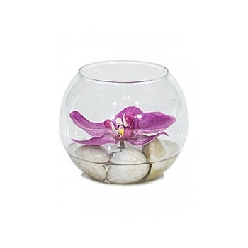 Композиция из искусственных растений orchid розовый light stones  Диаметр — 10 см
