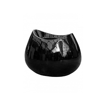 Кашпо Livingreen blob 1 polished black, чёрного цвета Длина — 65 см
