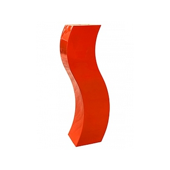 Кашпо Livingreen curvy s2 polished flame red, красного цвета Длина — 35 см