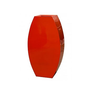 Кашпо Livingreen curvy ursula 3 polished flame red, красного цвета Длина — 67 см
