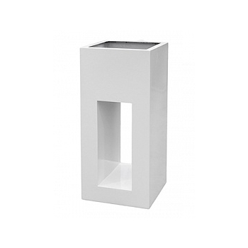 Кашпо Livingreen tower holey design 01 polished brilliant white, белого цвета Длина — 40 см