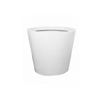 Кашпо Pottery Pots Fiberstone glossy white, белого цвета jumbo cone L размер  Диаметр — 112 см