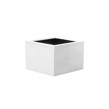 Кашпо Pottery Pots Fiberstone glossy white, белого цвета jumbo middle high XL размер Длина — 110 см