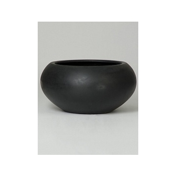 Кашпо Pottery Pots Fiberstone cora black, чёрного цвета M размер  Диаметр — 72 см