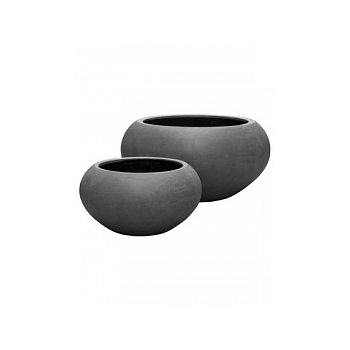 Кашпо Pottery Pots Fiberstone cora grey, серого цвета M размер  Диаметр — 72 см