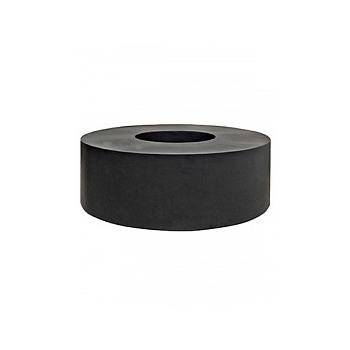 Кашпо Pottery Pots Fiberstone jumbo с лавкойing fender black, чёрного цвета  Диаметр — 140 см