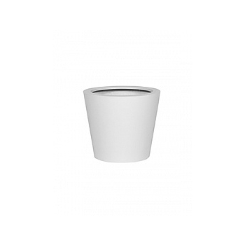 Кашпо Pottery Pots Fiberstone matt white, белого цвета bucket XS размер  Диаметр — 40 см