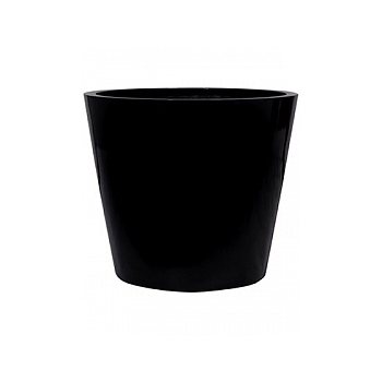 Кашпо Pottery Pots Fiberstone glossy black, чёрного цвета bucket L размер  Диаметр — 68 см