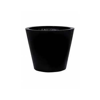 Кашпо Pottery Pots Fiberstone glossy black, чёрного цвета bucket M размер  Диаметр — 58 см
