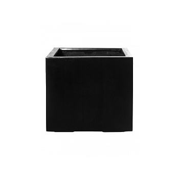 Кашпо Pottery Pots Fiberstone glossy black, чёрного цвета jumbo without feet L размер Длина — 90 см