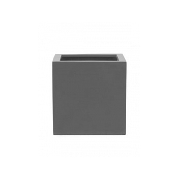 Кашпо Pottery Pots Fiberstone glossy grey, серого цвета block M размер Длина — 40 см