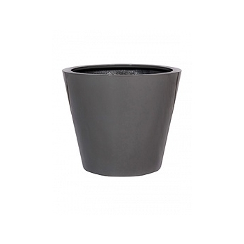 Кашпо Pottery Pots Fiberstone glossy grey, серого цвета bucket M размер  Диаметр — 58 см