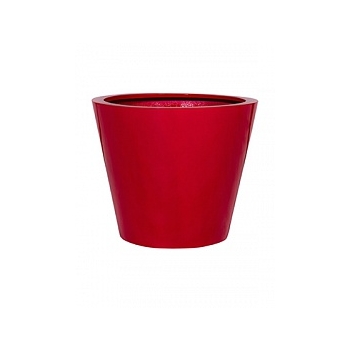 Кашпо Pottery Pots Fiberstone glossy red, красного цвета bucket M размер  Диаметр — 58 см
