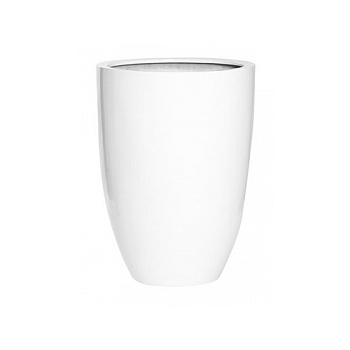Кашпо Pottery Pots Fiberstone glossy white, белого цвета ben L размер  Диаметр — 40 см