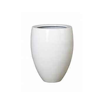 Кашпо Pottery Pots Fiberstone glossy white, белого цвета bond S размер  Диаметр — 35 см