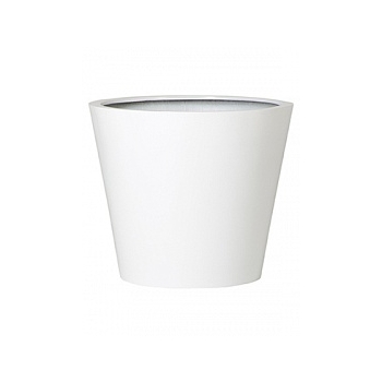 Кашпо Pottery Pots Fiberstone glossy white, белого цвета bucket L размер  Диаметр — 68 см