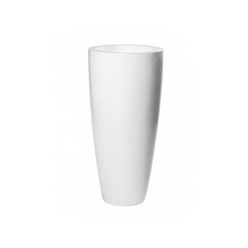 Кашпо Pottery Pots Fiberstone glossy white, белого цвета dax XL размер  Диаметр — 47 см