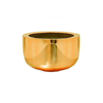 Кашпо Pottery Pots Fiberstone platinum glossy gold, под цвет золота sunny  Диаметр — 45 см