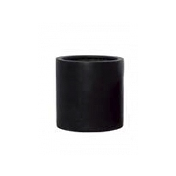 Кашпо Pottery Pots Fiberstone puk black, чёрного цвета M размер  Диаметр — 20 см