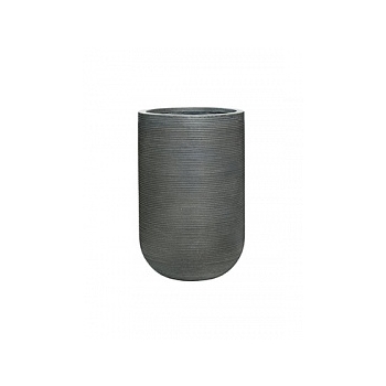 Кашпо Pottery Pots Fiberstone ridged dark grey, серого цвета cody M размер horizontal  Диаметр — 35 см