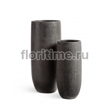 Кашпо Concretion Stone высокий конус-чаша: темно-серый камень