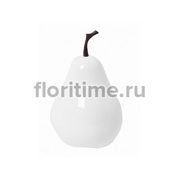 Груша декоративная Pear glossy white, белого цвета XS размер  Диаметр — 15 см Высота — 24 см