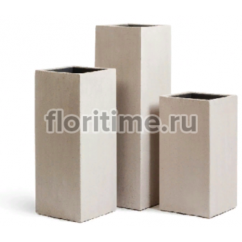 Кашпо Effectory Beton высокий куб: белый песок
