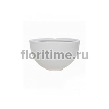 Кашпо Pottery Pots Fiberstone glossy white, белого цвета peter S размер диаметр - 20 см высота - 12 см