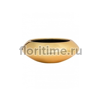 Кашпо Pottery Pots Fiberstone platinum gold, под цвет золота tara S размер диаметр - 40 см высота - 15.5 см