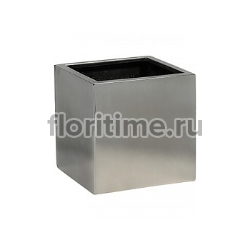 Кашпо Pottery Pots Fiberstone platinum под цвет серебра fleur L размер длина - 25 см высота - 25 см