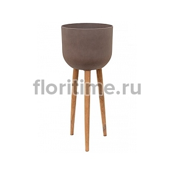 Кашпо Pottery Pots Refined retro with feet landon brown, коричнево-бурого цвета диаметр - 40 см высота - 97 см