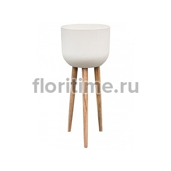 Кашпо Pottery Pots Refined retro with feet landon natural white, белого цвета диаметр - 40 см высота - 97 см