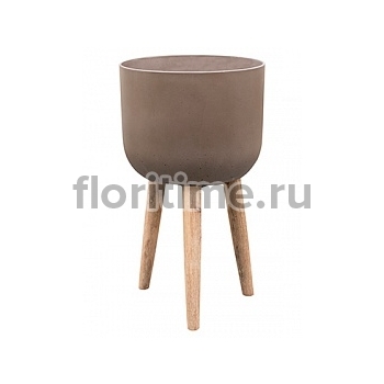 Кашпо Pottery Pots Refined retro with feet logan brown, коричнево-бурого цвета диаметр - 36 см высота - 63 см