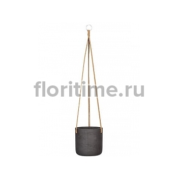Подвесное Кашпо Pottery Pots Rough charlie (hanging) M размер black, чёрного цвета washed диаметр - 18 см высота - 18 см