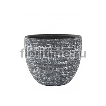 Кашпо Nieuwkoop Indoor pottery pot karlijn anthracite, цвет антрацит (per 6 pcs.) диаметр - 18 см высота - 16 см