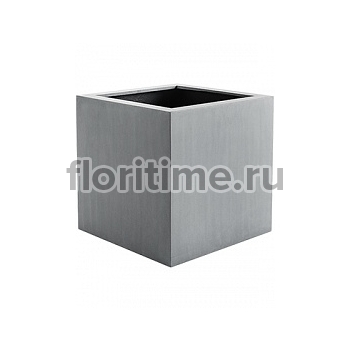 Кашпо Nieuwkoop Argento cube natural grey, серого цвета длина - 50 см высота - 50 см