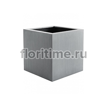 Кашпо Nieuwkoop Argento cube natural grey, серого цвета длина - 60 см высота - 60 см